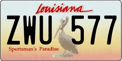 LA license plate ZWU577