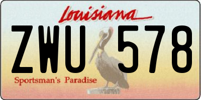 LA license plate ZWU578