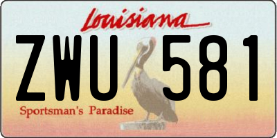 LA license plate ZWU581