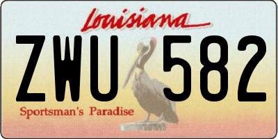 LA license plate ZWU582