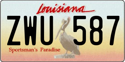 LA license plate ZWU587