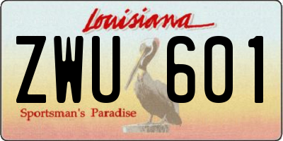 LA license plate ZWU601