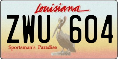 LA license plate ZWU604