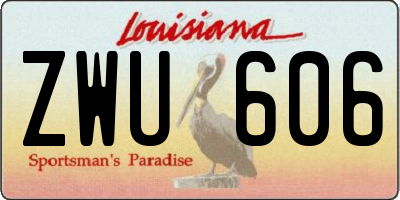 LA license plate ZWU606
