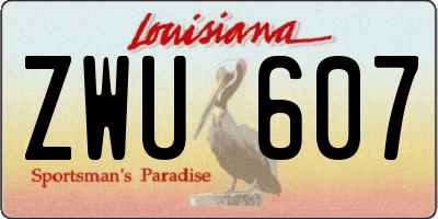 LA license plate ZWU607