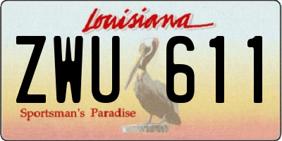 LA license plate ZWU611