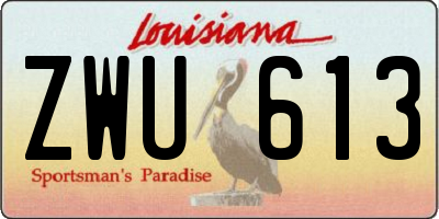 LA license plate ZWU613