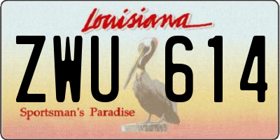 LA license plate ZWU614