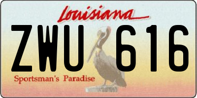 LA license plate ZWU616