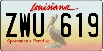 LA license plate ZWU619