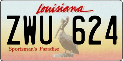 LA license plate ZWU624