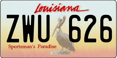 LA license plate ZWU626