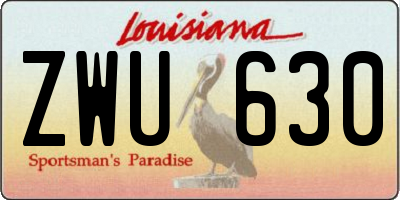 LA license plate ZWU630