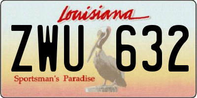 LA license plate ZWU632