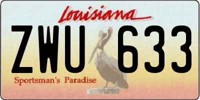 LA license plate ZWU633