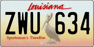 LA license plate ZWU634