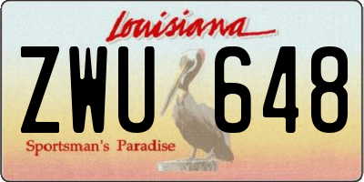 LA license plate ZWU648