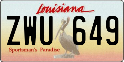 LA license plate ZWU649