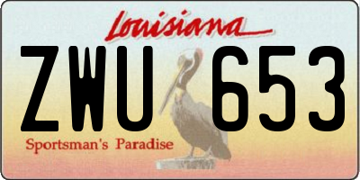 LA license plate ZWU653