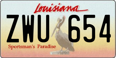LA license plate ZWU654