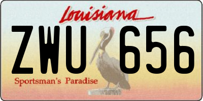 LA license plate ZWU656