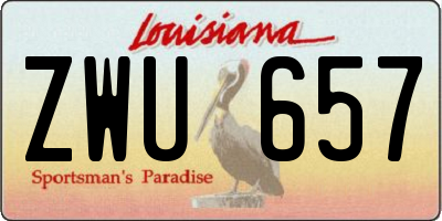 LA license plate ZWU657