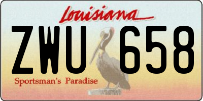 LA license plate ZWU658