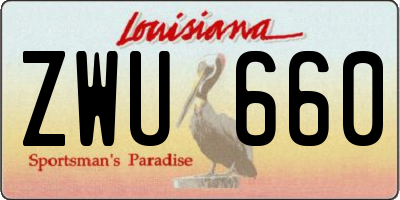 LA license plate ZWU660