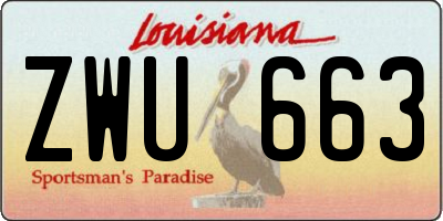 LA license plate ZWU663