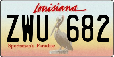 LA license plate ZWU682