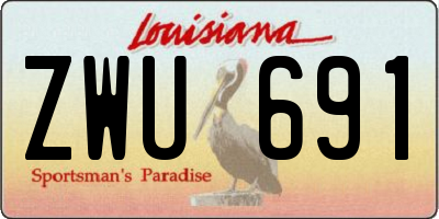 LA license plate ZWU691