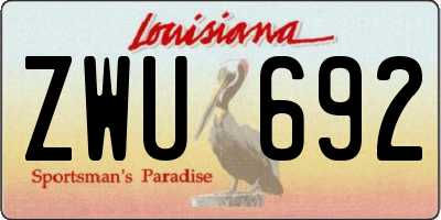 LA license plate ZWU692