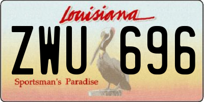 LA license plate ZWU696