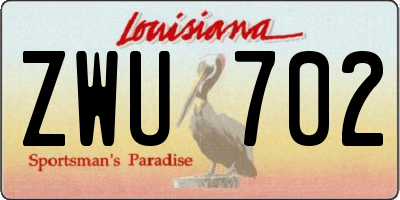 LA license plate ZWU702