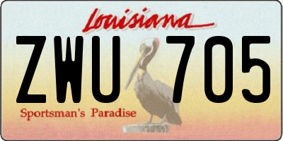 LA license plate ZWU705