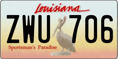 LA license plate ZWU706