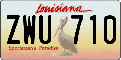 LA license plate ZWU710