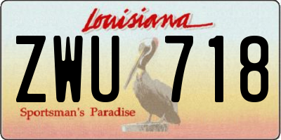 LA license plate ZWU718
