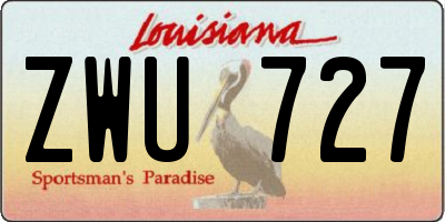 LA license plate ZWU727