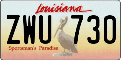 LA license plate ZWU730