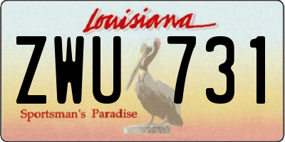 LA license plate ZWU731