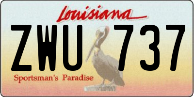 LA license plate ZWU737