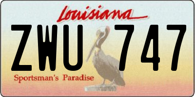 LA license plate ZWU747