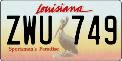 LA license plate ZWU749