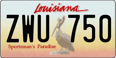 LA license plate ZWU750