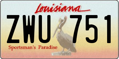LA license plate ZWU751
