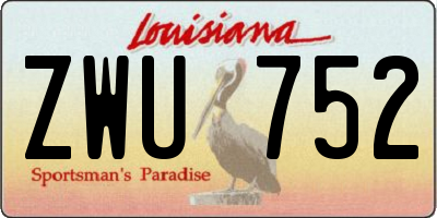 LA license plate ZWU752
