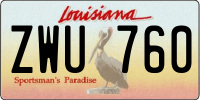 LA license plate ZWU760
