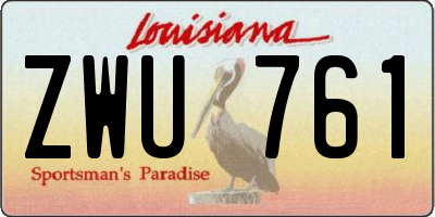 LA license plate ZWU761