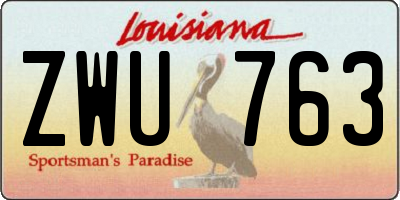 LA license plate ZWU763